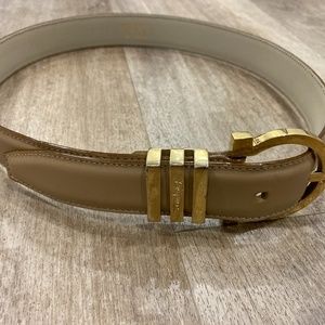 Tan Ferragamo belt